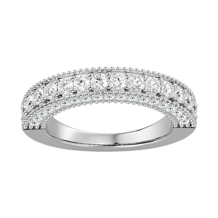 1 Carat Diamond Wedding Band In 14 Karat White Gold