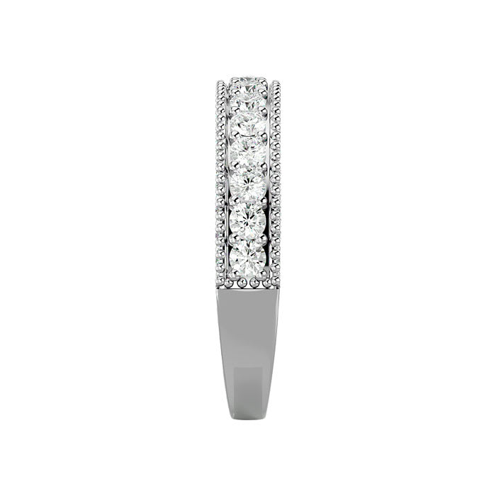 1 Carat Diamond Wedding Band In 14 Karat White Gold