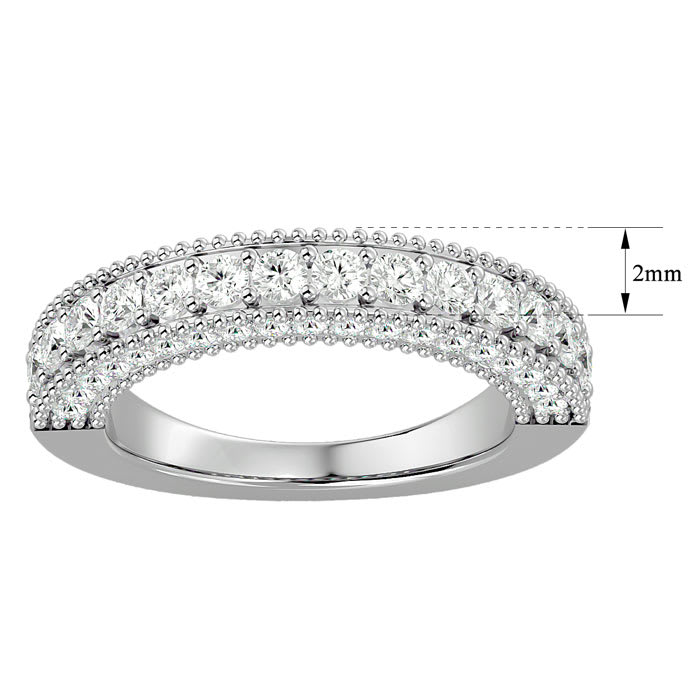 1 Carat Diamond Wedding Band In 14 Karat White Gold
