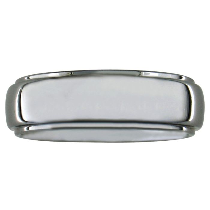 7mm Tungsten Wedding Band with Raised Shiny Center