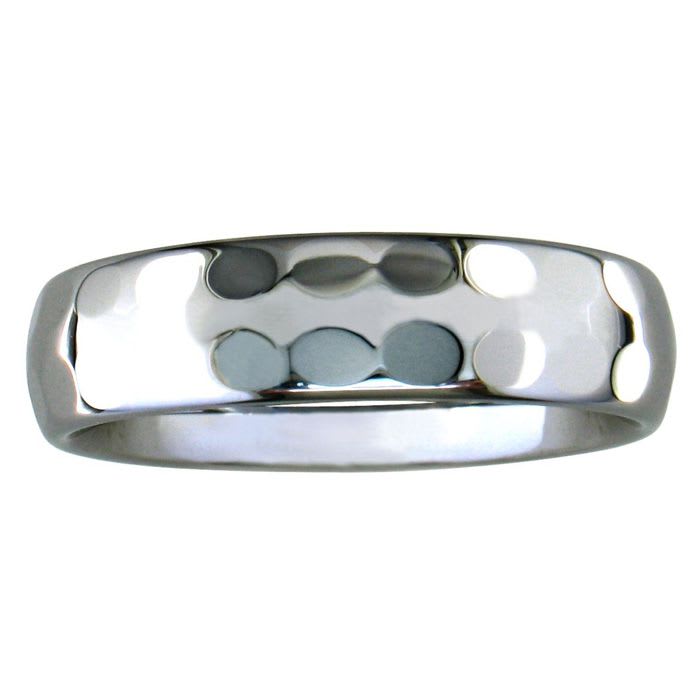 6mm Hammered Tungsten Wedding Band