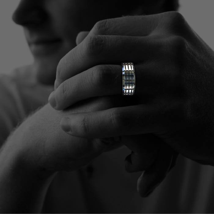 9mm MultiRow Engraved Tungsten Wedding Band