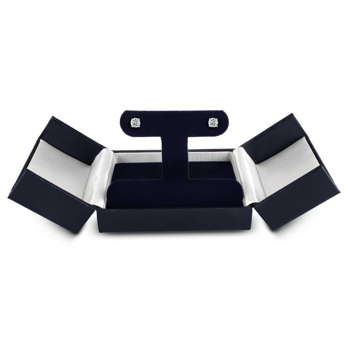 2/3 Carat Diamond Stud Earrings In 14 Karat White Gold