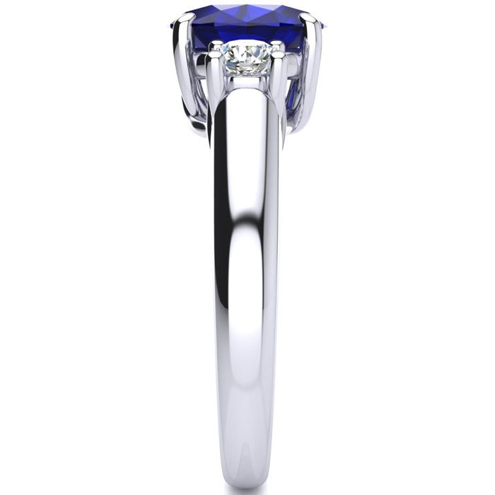 Beautiful Blue Sapphire and Diamond Ring In 14 Karat White Gold