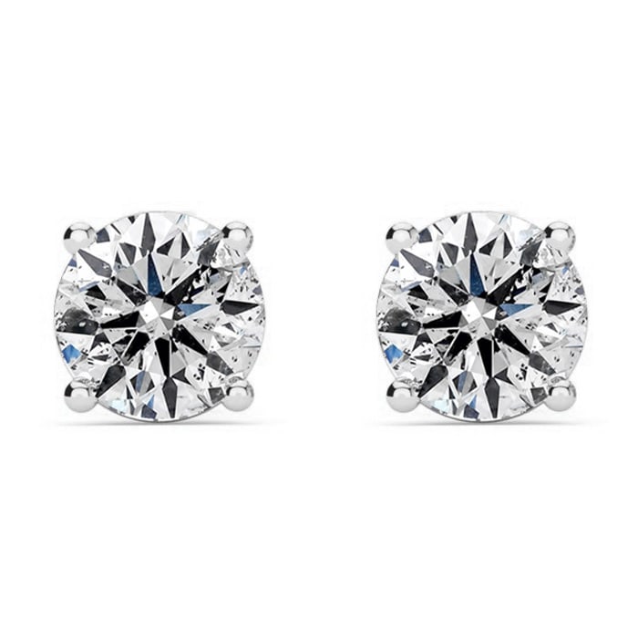 1 Carat Natural, Colorless Diamond Stud Earrings In 14 Karat White Gold.  These Diamond Are Not Enhanced In Any Way!