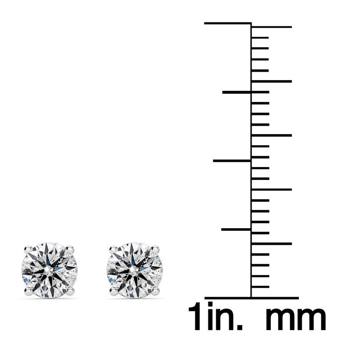 1 Carat Natural, Colorless Diamond Stud Earrings In 14 Karat White Gold.  These Diamond Are Not Enhanced In Any Way!