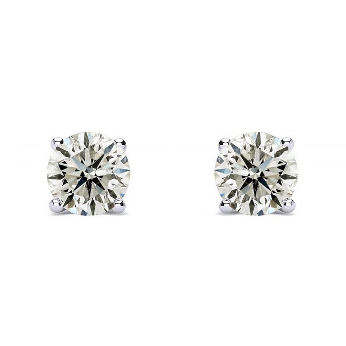 1 Carat Diamond Stud Earrings In 14 Karat White Gold