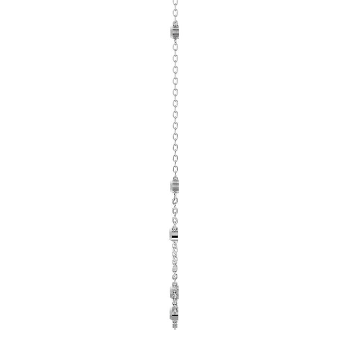 14 Karat White Gold 1/2 Carat Diamonds By The Yard Necklace, 16-18 Inches