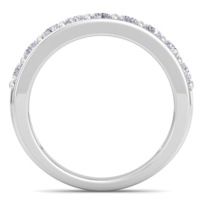 1 Carat Diamond Wedding Band In 14 Karat White Gold