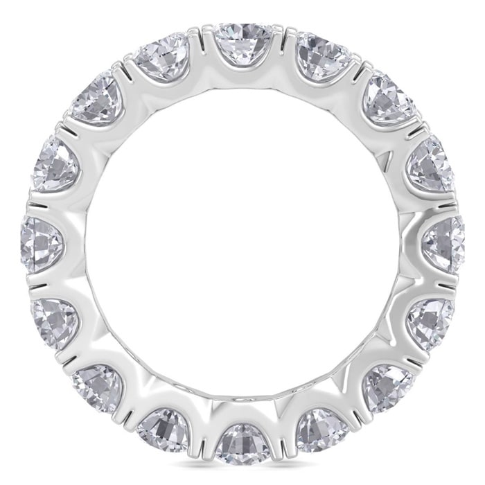 Eternity Ring Size 6.5, 4 Carat Diamond Eternity Ring In 14 Karat White Gold