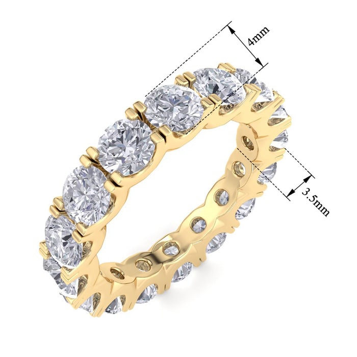 Eternity Ring Size 4, 3 3/4 Carat Diamond Eternity Ring In 14 Karat Yellow Gold