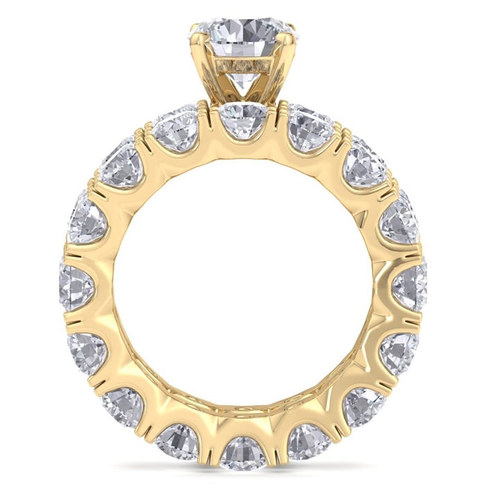 14 Karat Yellow Gold 10 Carat Diamond Eternity Engagement Ring With Matching Band, Ring Size 9