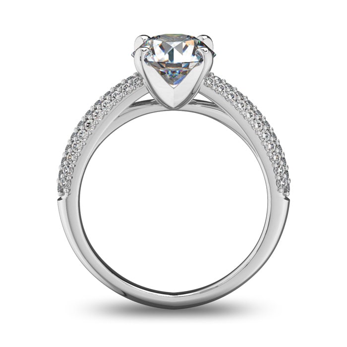 14 Karat White Gold 2 Carat Classic Round Diamond Engagement Ring