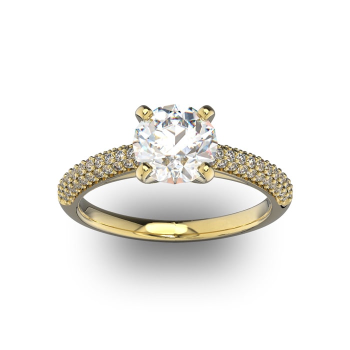 14 Karat Yellow Gold 2 Carat Classic Round Diamond Engagement Ring
