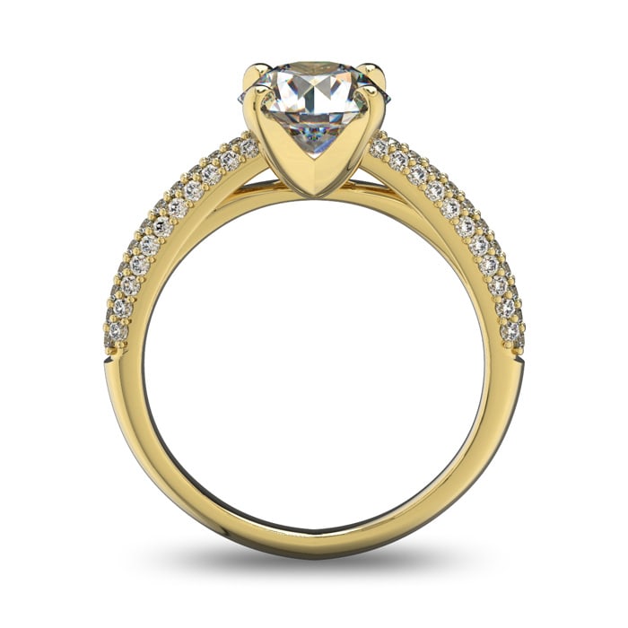 14 Karat Yellow Gold 2 Carat Classic Round Diamond Engagement Ring
