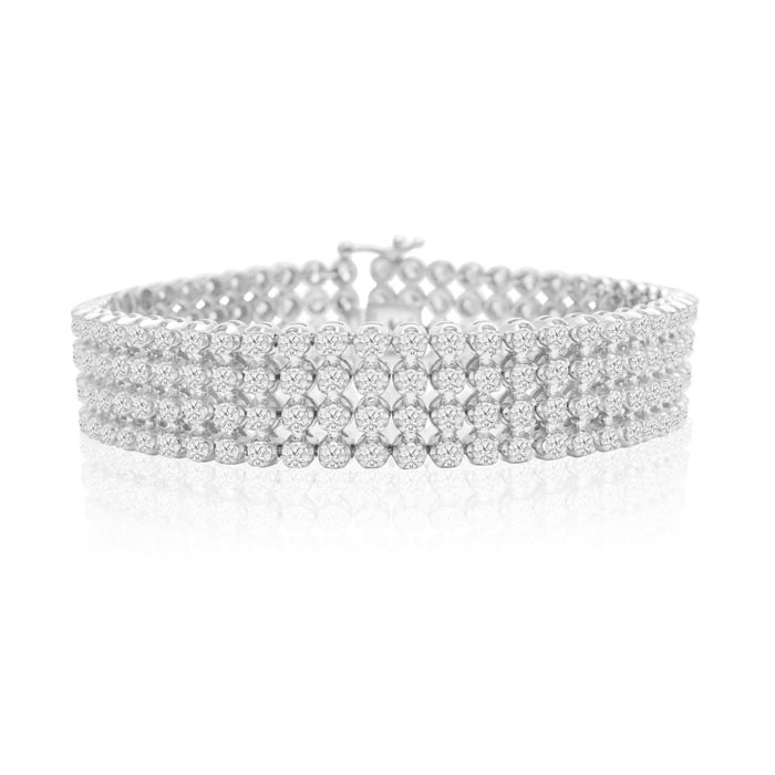 10.60 Carat Important Diamond Bracelet In 14 Karat White Gold