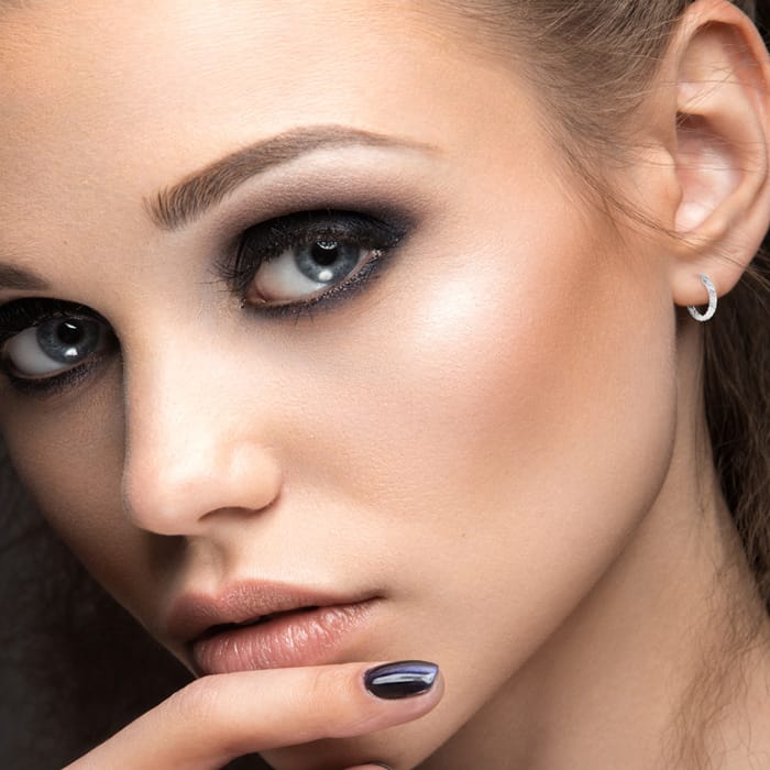 Elegant Swirl Diamond Hoop Earrings, Platinum Overlay, 3/4 Inch
