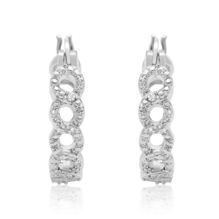 Diamond infinity hoop new arrivals earrings