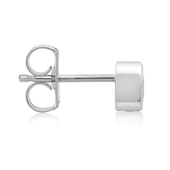 1/3 Carat Bezel Set Diamond Stud Earrings Crafted In 14 Karat White Gold