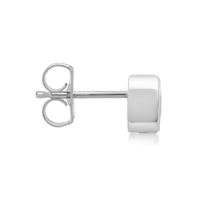 3/4 Carat Bezel Set Diamond Stud Earrings Crafted In 14 Karat White Gold