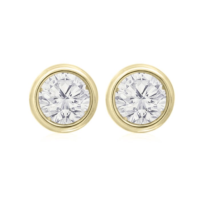 Diamond earrings gold setting on sale