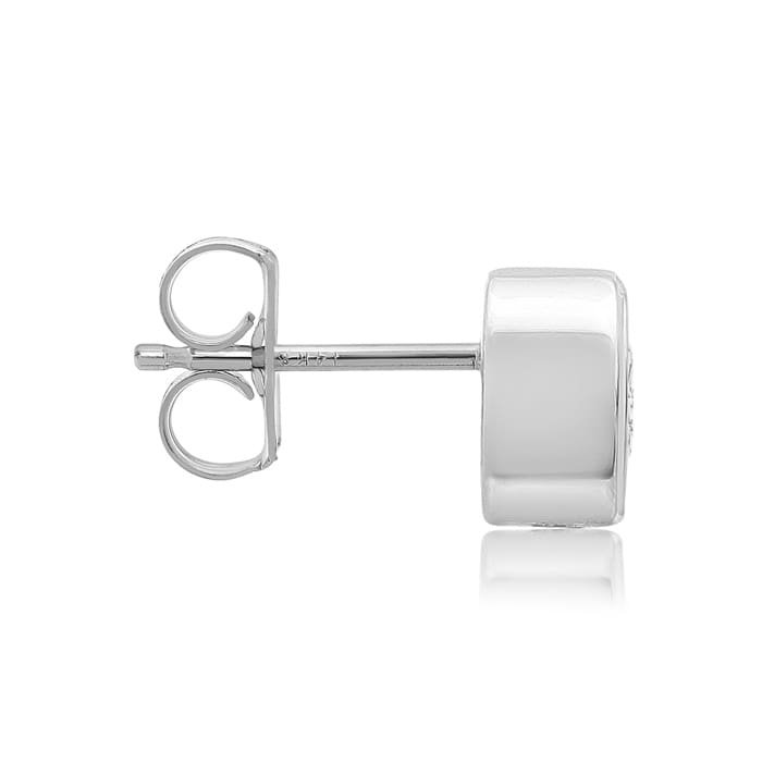 1 1/3 Carat Bezel Set Diamond Stud Earrings Crafted In 14 Karat White Gold