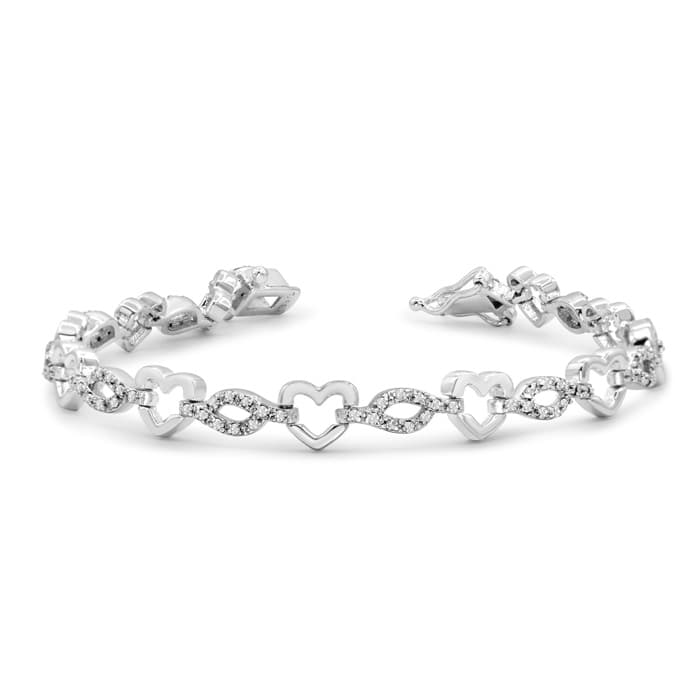 Tennis Bracelet Diamond Tennis Bracelet 7 8 Carat Diamond Heart Bracelet In Platinum Overlay Best Jewelry Deals