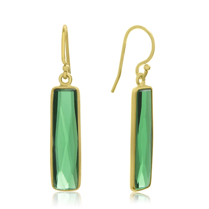 Emerald shop bar earrings