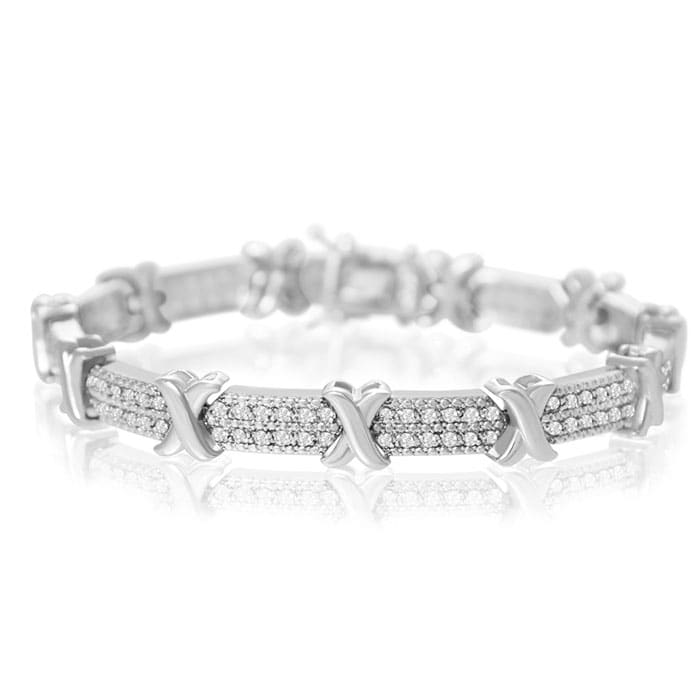 Tennis Bracelet Diamond Tennis Bracelet 2 Carat Diamond X Tennis Bracelet In Platinum Overlay Best Jewelry Deals