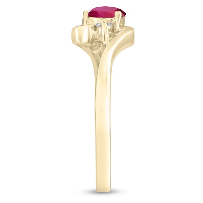 1/2ct Ruby and Diamond Ring In 14K Yellow Gold
