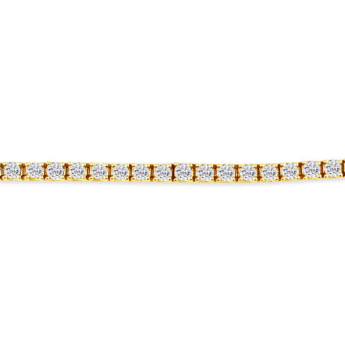4 3/4 Carat Diamond Tennis Bracelet In 14 Karat Yellow Gold, 6 1/2 Inches