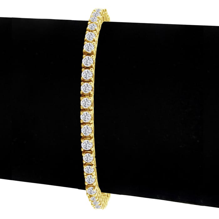 4 3/4 Carat Diamond Tennis Bracelet In 14 Karat Yellow Gold, 6 1/2 Inches