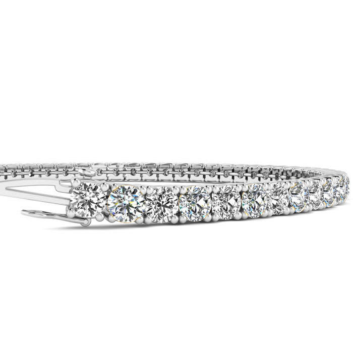 3 1/2 Carat Diamond Tennis Bracelet In 14 Karat White Gold, 6 1/2 Inches