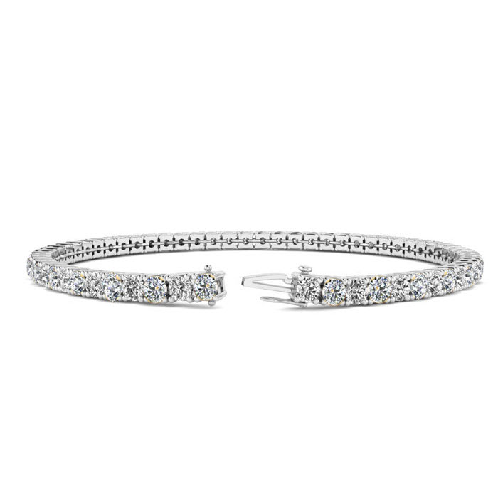 4 3/4 Carat Diamond Tennis Bracelet In 14 Karat White Gold, 8 1/2 Inches