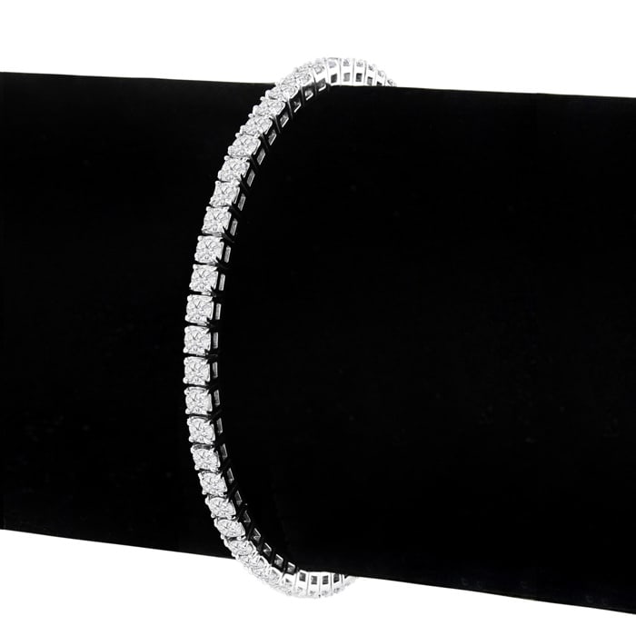 4 3/4 Carat Diamond Tennis Bracelet In 14 Karat White Gold, 8 1/2 Inches