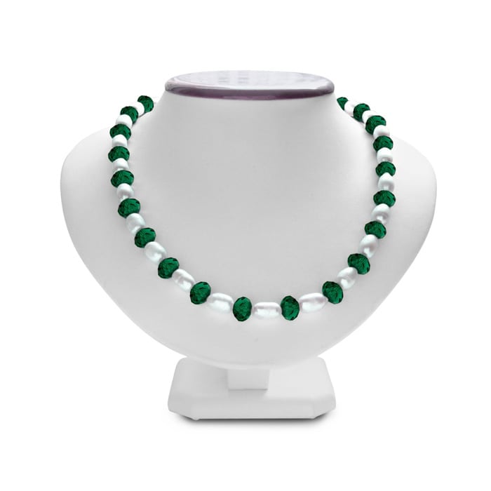 Dark green pearl necklace sale
