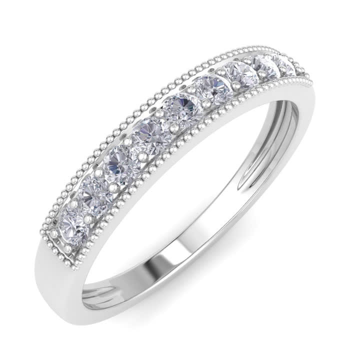 1/4 Carat Diamond Wedding Band In 14K White Gold