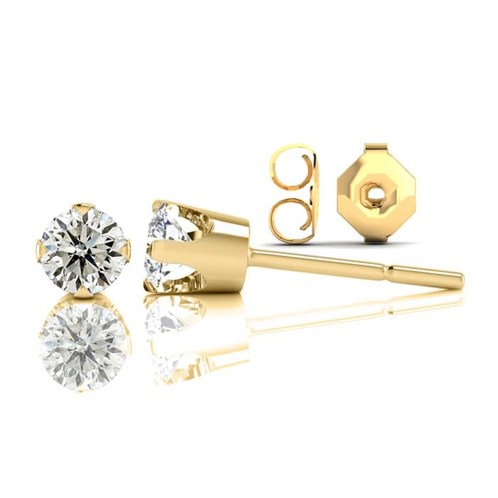 Nearly 1/2ct Diamond Stud Earrings in Yellow Gold.  Everyone Loves These Beautiful Diamond Earrings! Just The Right Size!