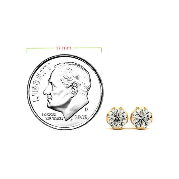 Nearly 1/2ct Diamond Stud Earrings in Yellow Gold.  Everyone Loves These Beautiful Diamond Earrings! Just The Right Size!