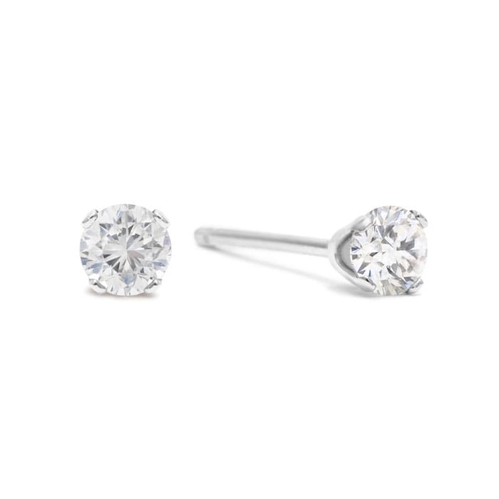 silver diamond stud earrings