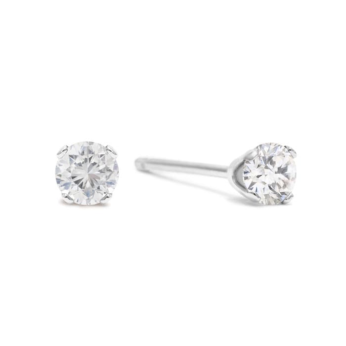 5 POINT TINY Diamond Stud Earrings in SOLID STERLING SILVER SuperJeweler
