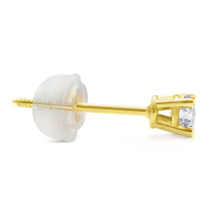 14K Yellow Gold and Silicone Earring Back Replacement Secure and Comfortable