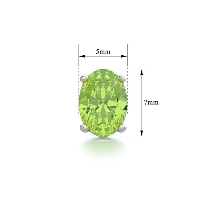 1 3/4 Carat Oval Shape Peridot Stud Earrings In Sterling Silver
