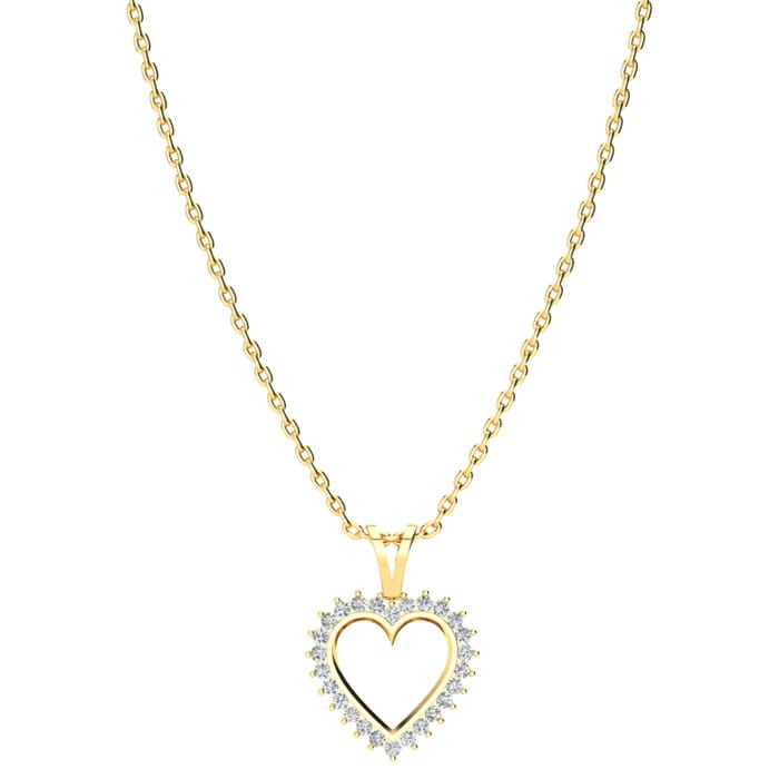 1/2ct Diamond Heart Pendant in Yellow Gold
