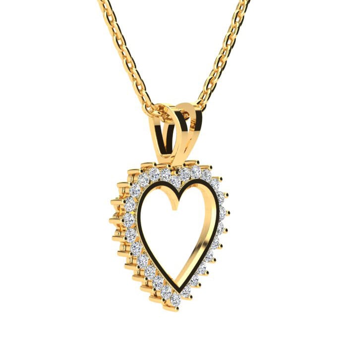 1/2ct Diamond Heart Pendant in Yellow Gold

