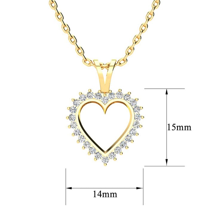 1/2ct Diamond Heart Pendant in Yellow Gold
