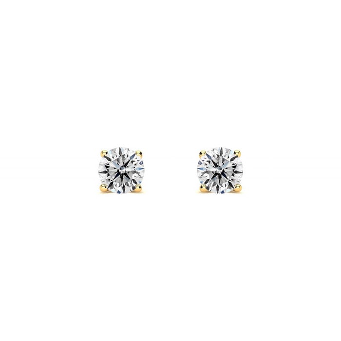 1/4 Carat Colorless Diamond Stud Earrings In 14 Karat Yellow Gold