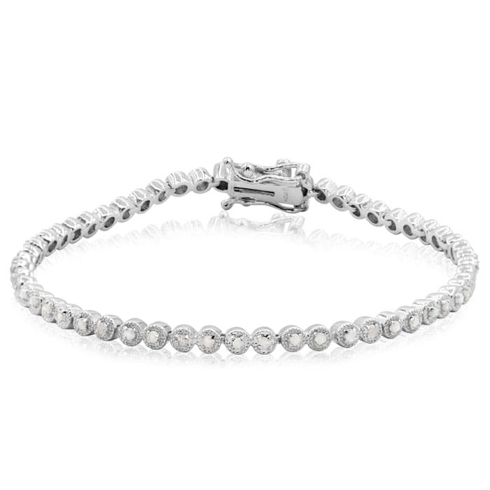 1/2 Carat Classic Round Diamond Tennis Bracelet. 