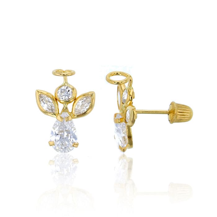 Angel earrings gold discount