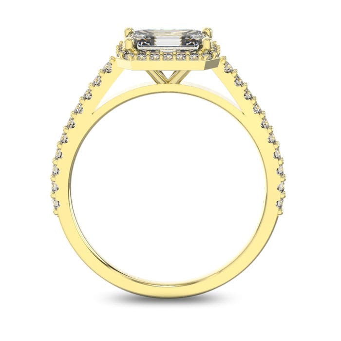 1 1/3 Carat Halo Diamond Engagement Ring in 14 Karat Yellow Gold
